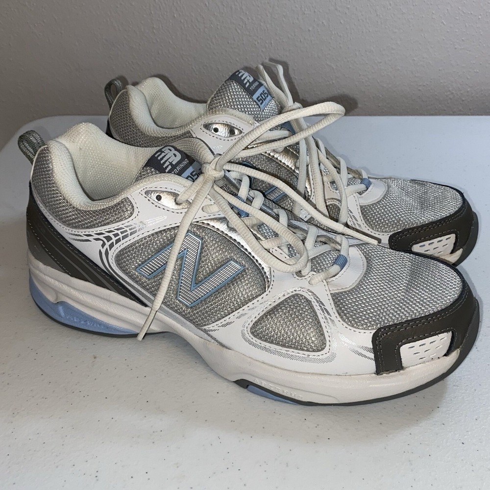 New Balance 505 V2 10.5 B Women White Leather Training Shoes Brand New